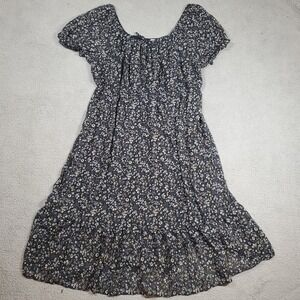 Wallflower Cottagecore Fairy Grunge Maxi Dress Women 3XL Black Dark Florals Boho